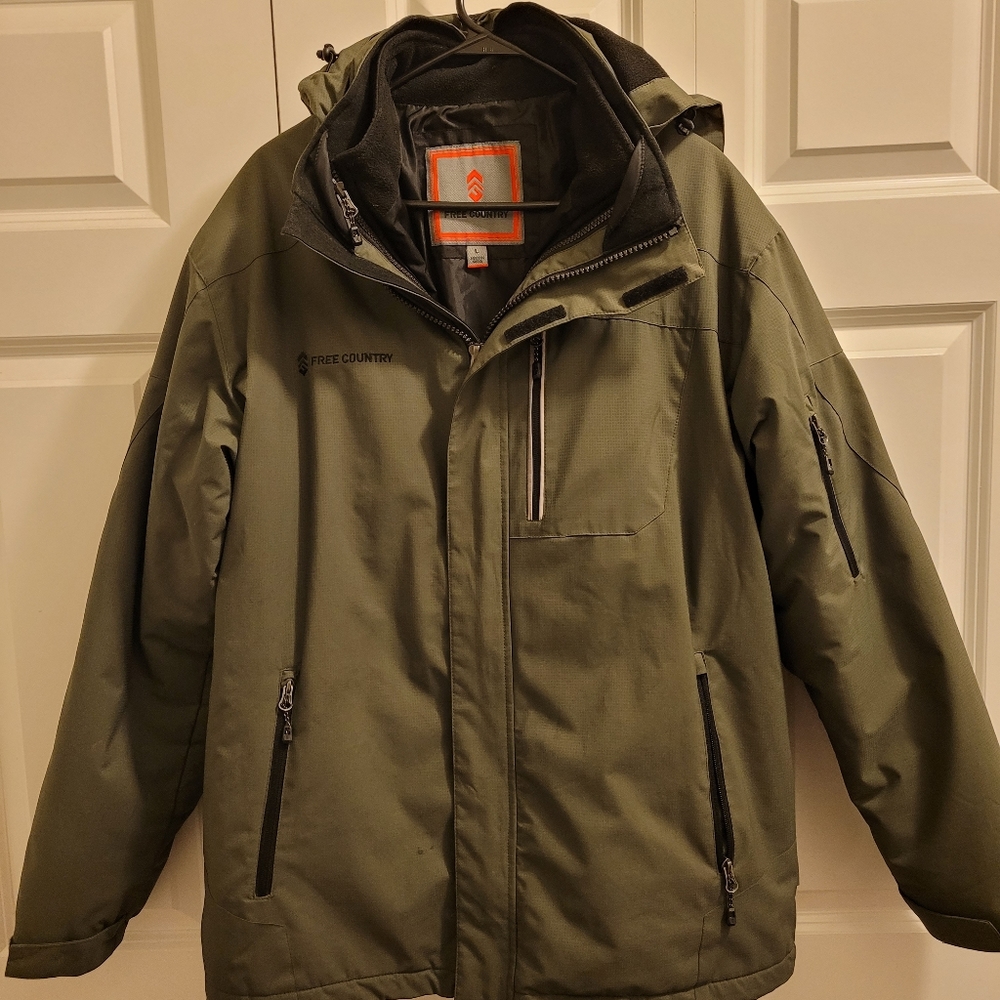 Green Free Country Snow Jacket Removable Inner